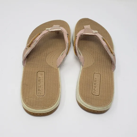 Sperry Flip Flop Thong Sandals Flat Heel  Rose Gold Petal Pink Women's 10 - Picture 2 of 8